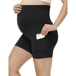 Maacie | Maternity Tights Womens Size XL Black Yoga Athletic Shorts Slim Fit